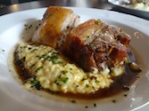 Pork belly with cheese grits